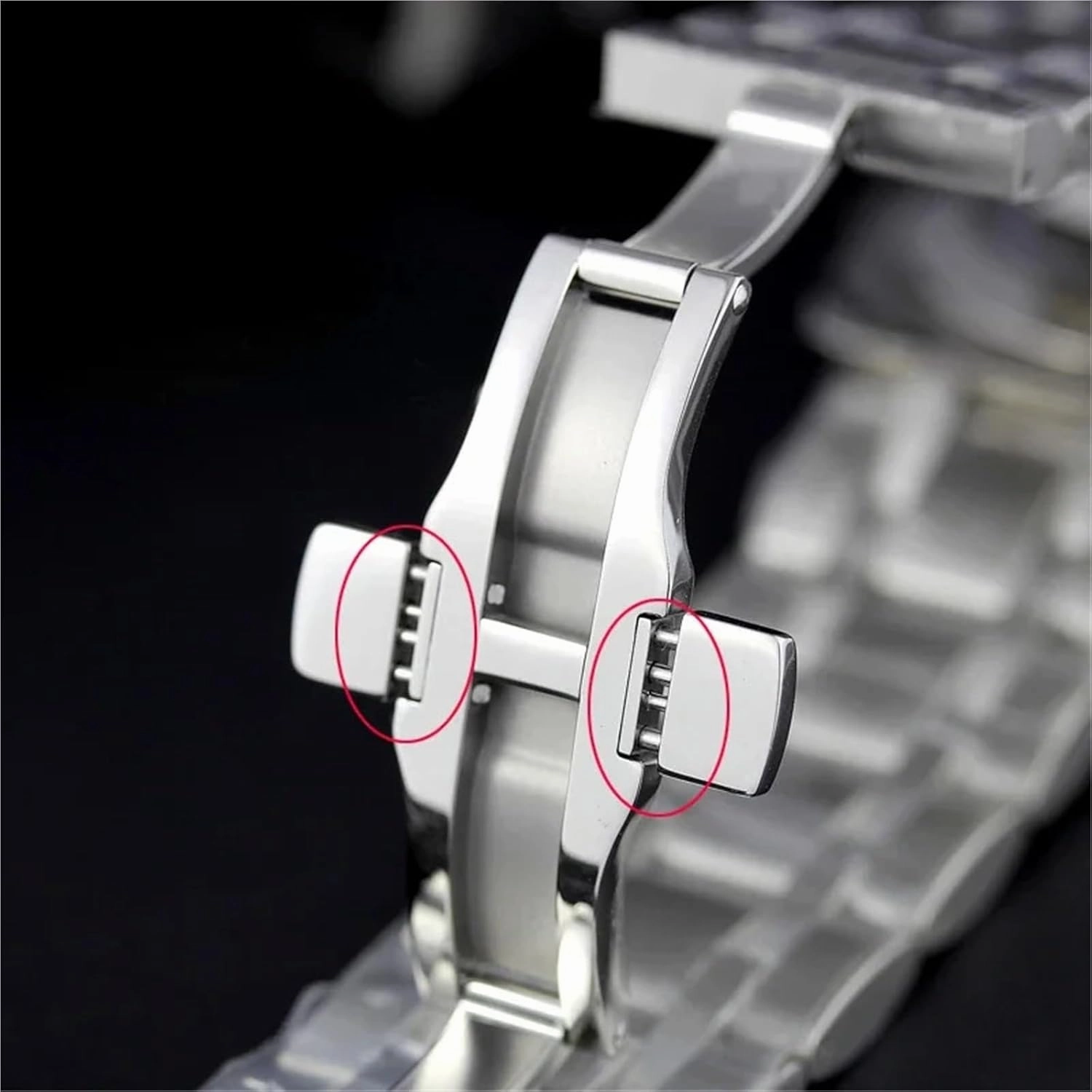 Stainless Steel Watchbands Bracelet 18mm Men Woman Brushed Metal Curved End Replacement Band