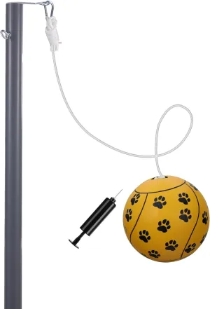STERLING Sports Tetherball Pole, Ball and Rope Set, PawPlay Family Tetherball Set for Kids and Dogs, Outdoor Backyard Heavy Duty Tether Ball Set