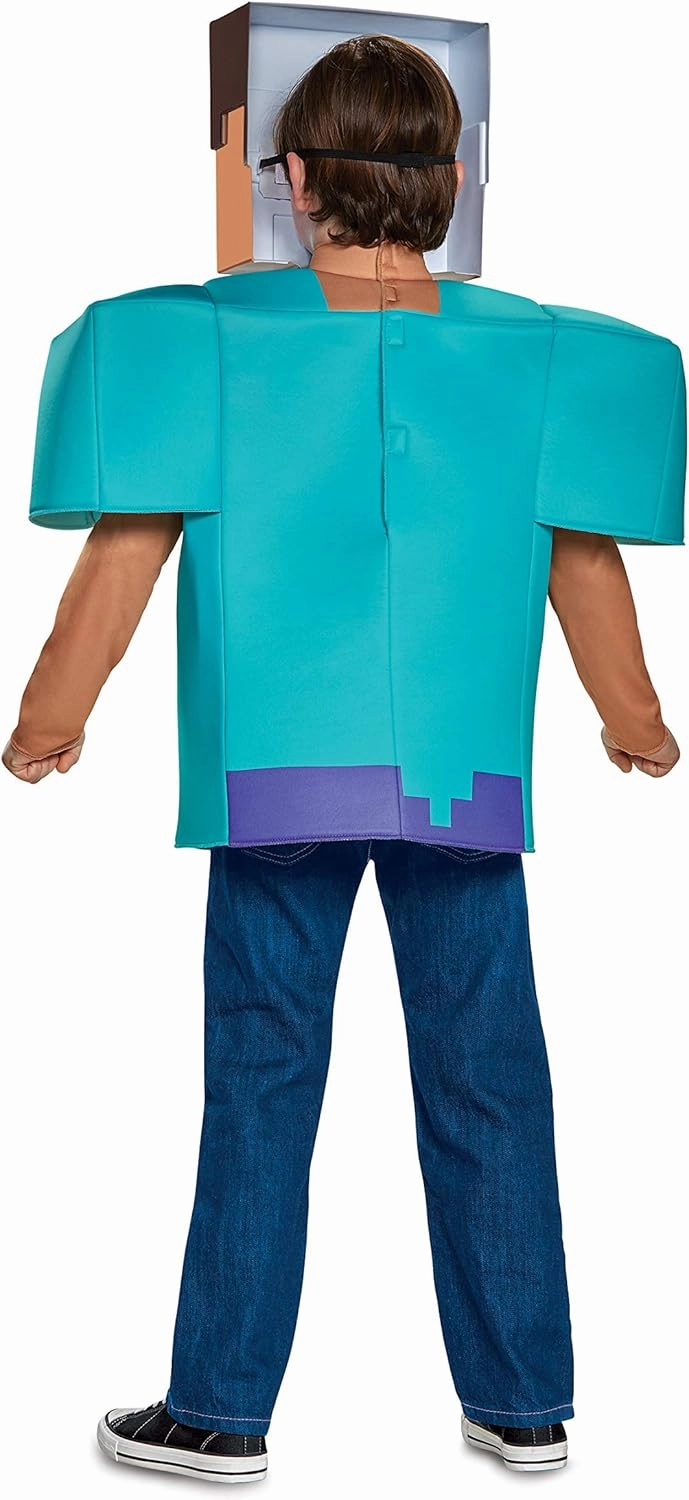 Steve Classic Minecraft Costume, Multicolor, Large (10-12)