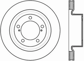 StopTech 127.44156R Sport Front Right Drilled/Slotted Disc Brake Rotor - Fits Select Toyota Land Cruiser, Sequoia and Tundra Vehicles
