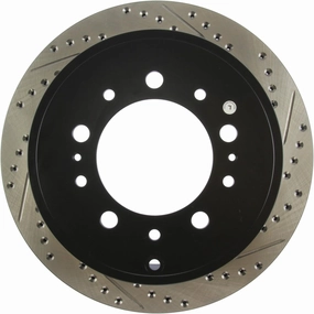 StopTech 127.44157L Sport Rear Left Drilled/Slotted Disc Brake Rotor - Fits Select Lexus LX570 and Toyota Land Cruiser, Sequoia, Tundra Vehicles