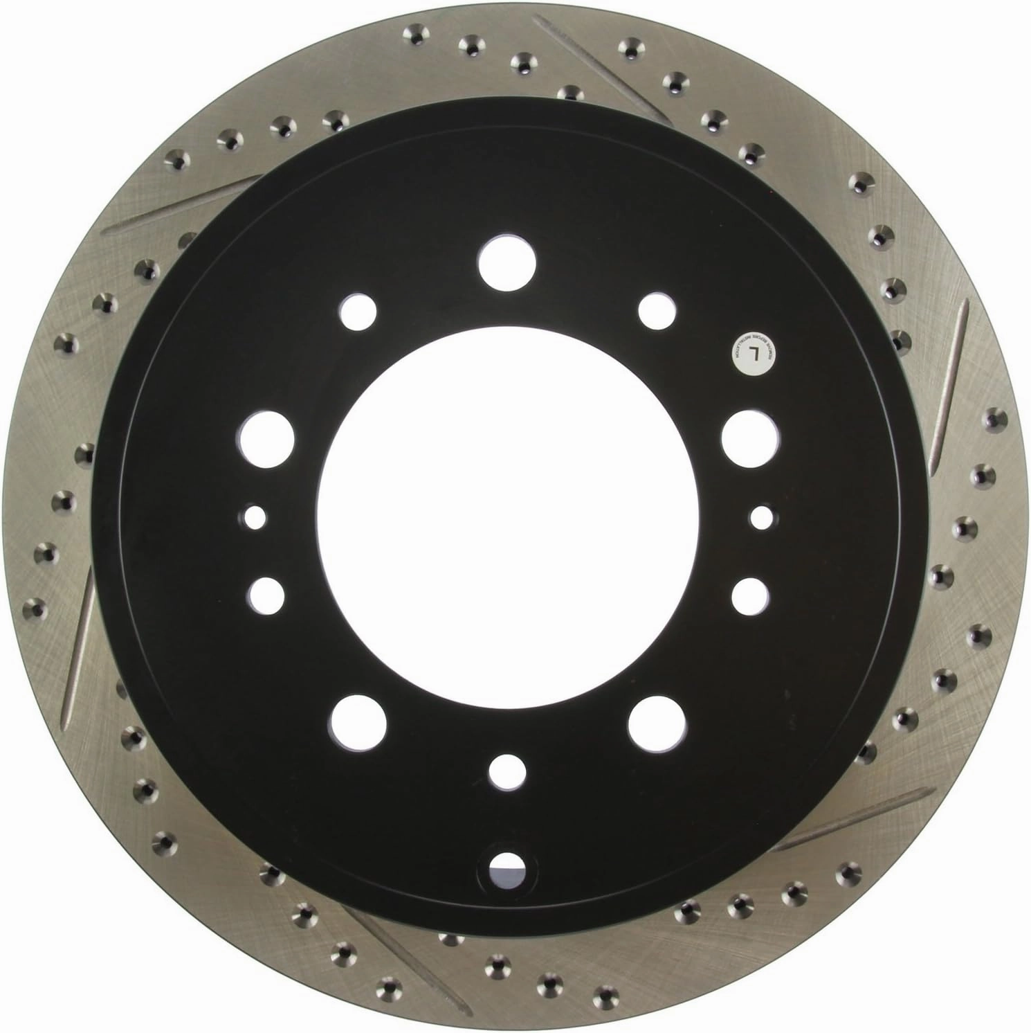 StopTech 127.44157L Sport Rear Left Drilled/Slotted Disc Brake Rotor - Fits Select Lexus LX570 and Toyota Land Cruiser, Sequoia, Tundra Vehicles
