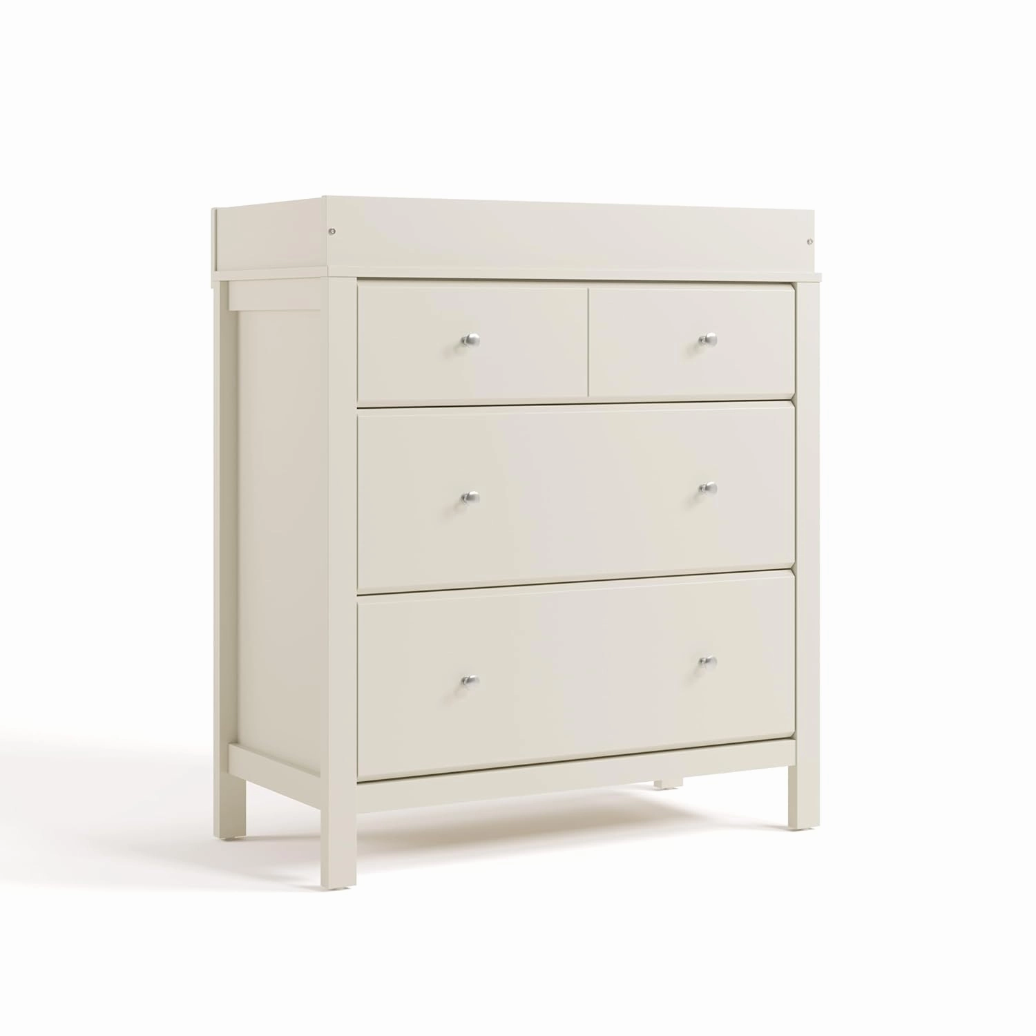 Storkcraft Horizon 3 Drawer Chest with Changing Topper (Frosted Oat) – GREENGUARD Gold Certified, 3 Drawer Dresser, Nursery Dresser Drawer Organizer