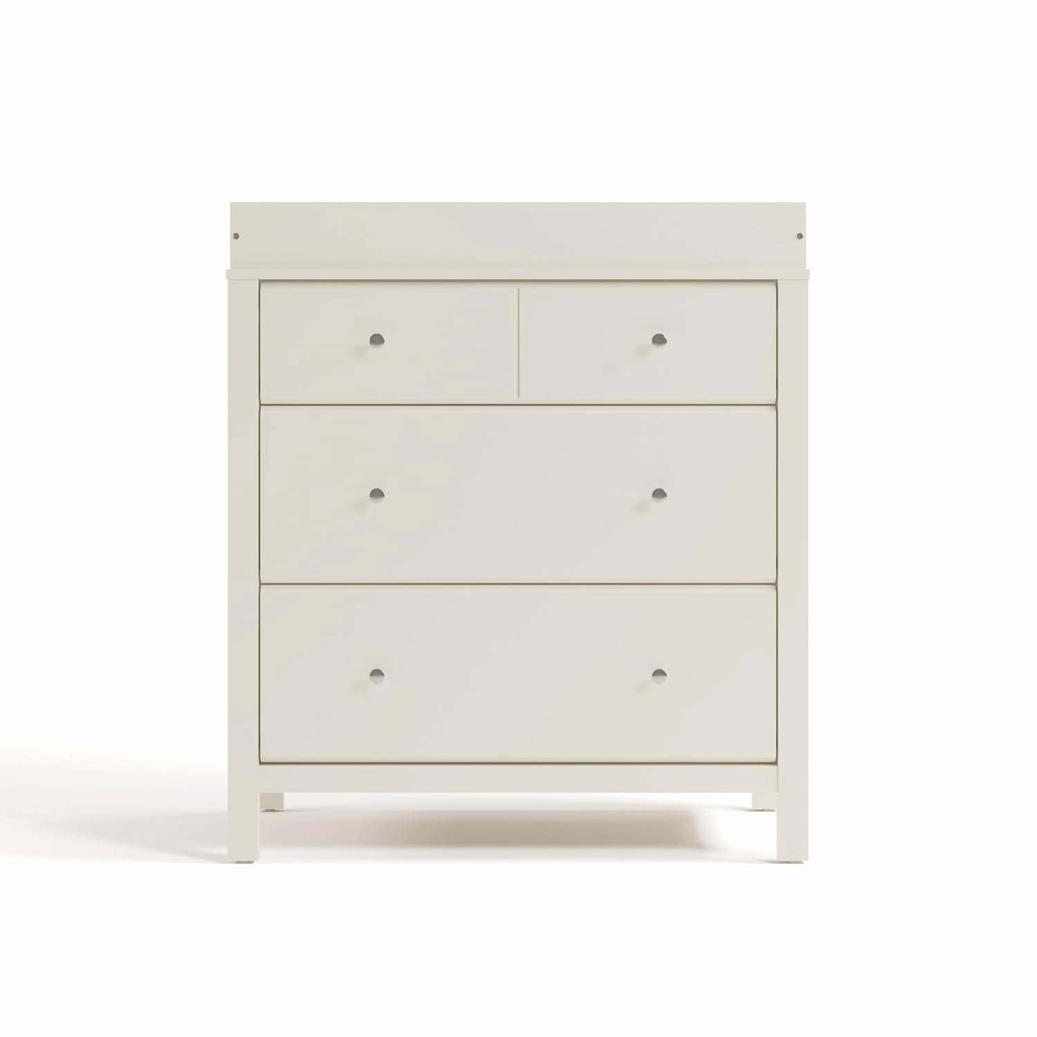 Storkcraft Horizon 3 Drawer Chest with Changing Topper (Frosted Oat) – GREENGUARD Gold Certified, 3 Drawer Dresser, Nursery Dresser Drawer Organizer