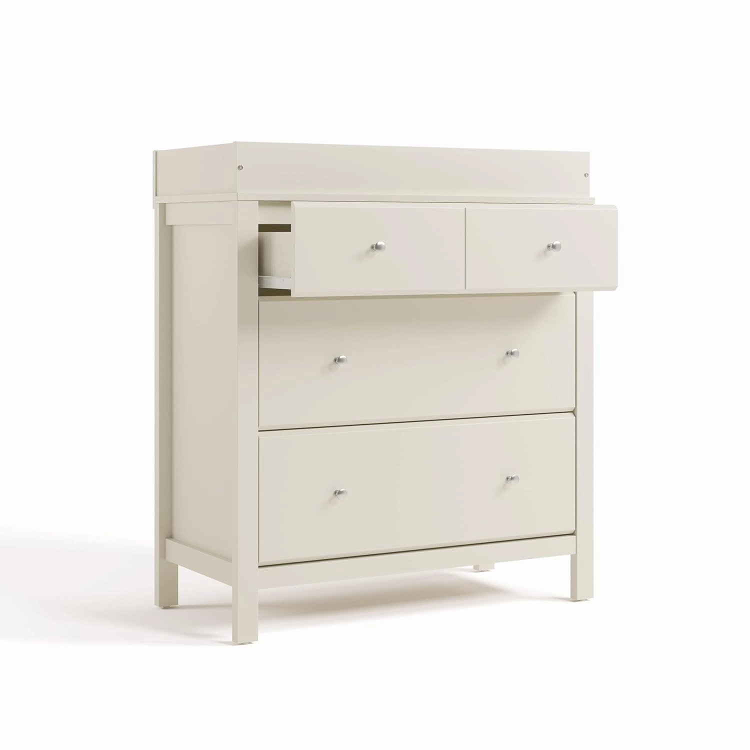 Storkcraft Horizon 3 Drawer Chest with Changing Topper (Frosted Oat) – GREENGUARD Gold Certified, 3 Drawer Dresser, Nursery Dresser Drawer Organizer