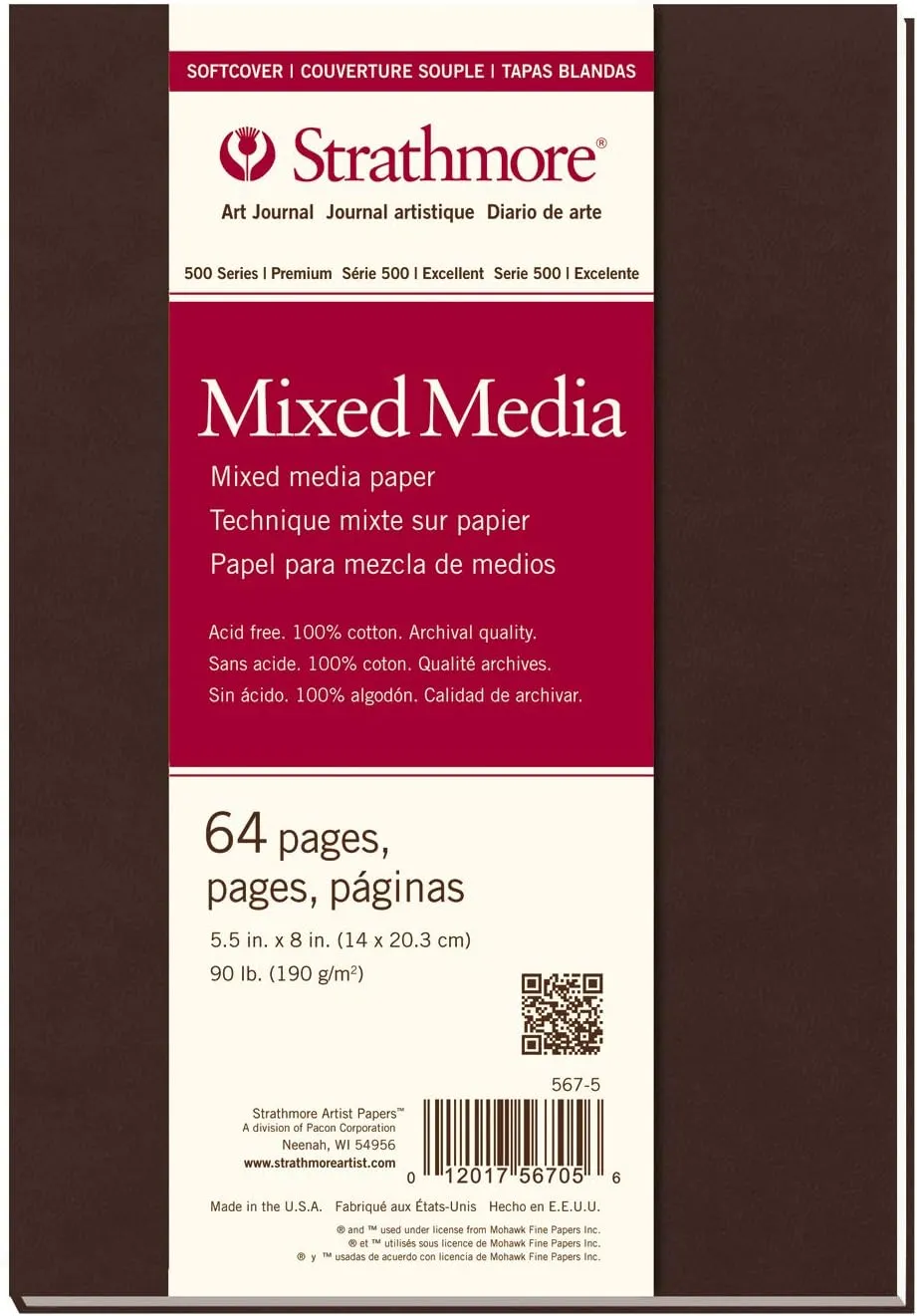 Strathmore (567-5 500 Series Softcover Mixed Media Art Journal, 5.5"x8", 32 Sheets