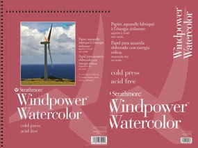Strathmore (640-11-1 Windpower Watercolor Pad, Cold Press, 11"x15" Wire Bound, 15 Sheets