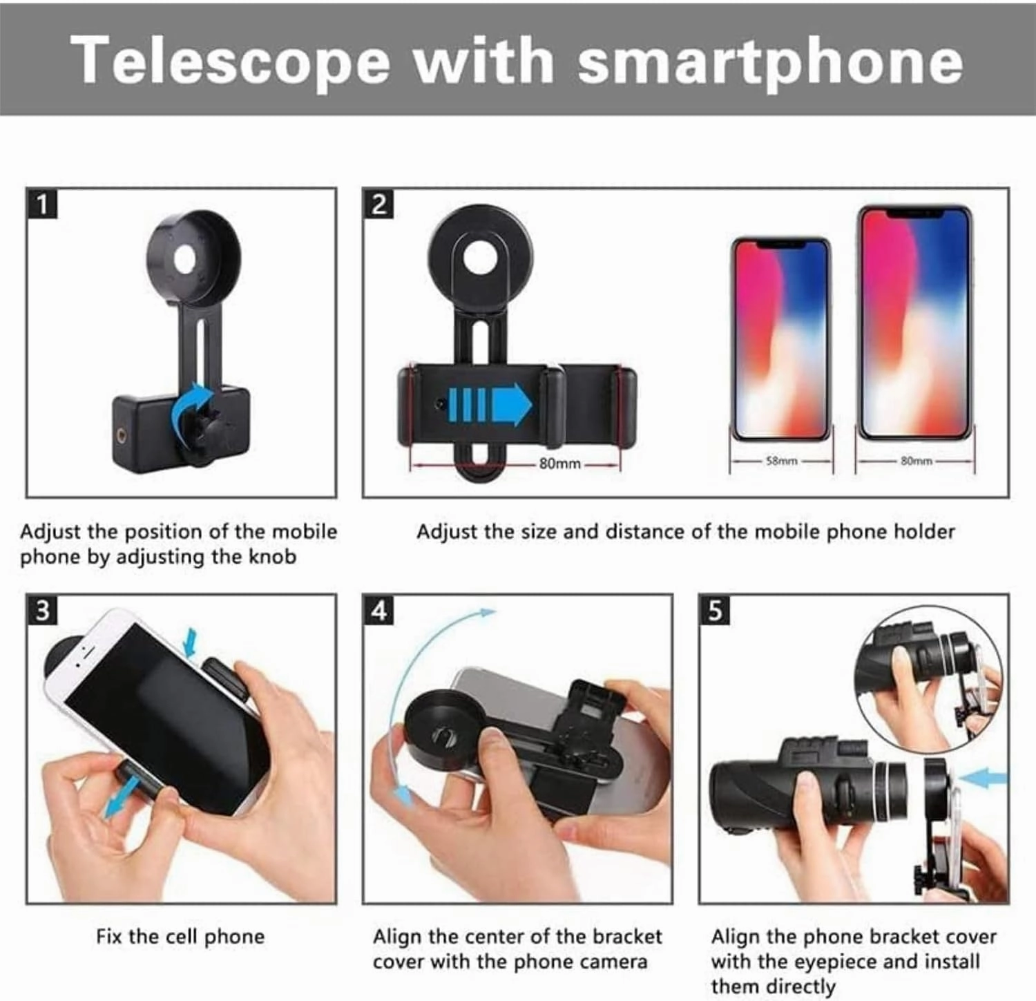 Stscope360 Monocular, Stethoscope 360 Monocular Set High Powered, 80x100 Monoculars, Waterproof HD Monoculars for Bird Watching, Stargazing & Travel (Black, Normal)