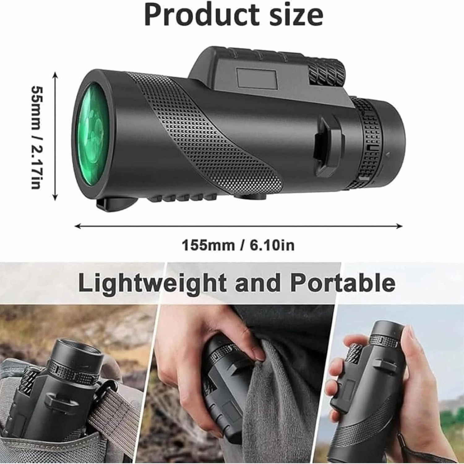 Stscope360 Monocular, Stethoscope 360 Monocular Set High Powered, 80x100 Monoculars, Waterproof HD Monoculars for Bird Watching, Stargazing & Travel (Black, Normal)
