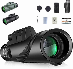 Stscope360 Monocular, Stethoscope 360 Monocular Set High Powered, 80x100 Monoculars, Waterproof HD Monoculars for Bird Watching, Stargazing & Travel (Black, Normal)