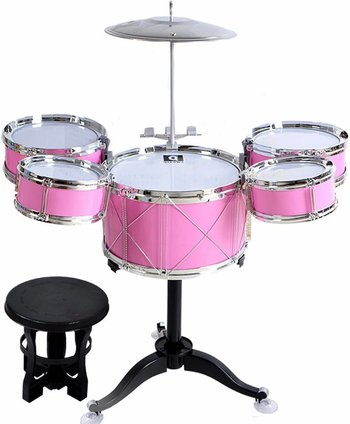 Suitable for Children Aged 3-6 ，Kids Drum Toy Set Rock Jazz Drum (pink)