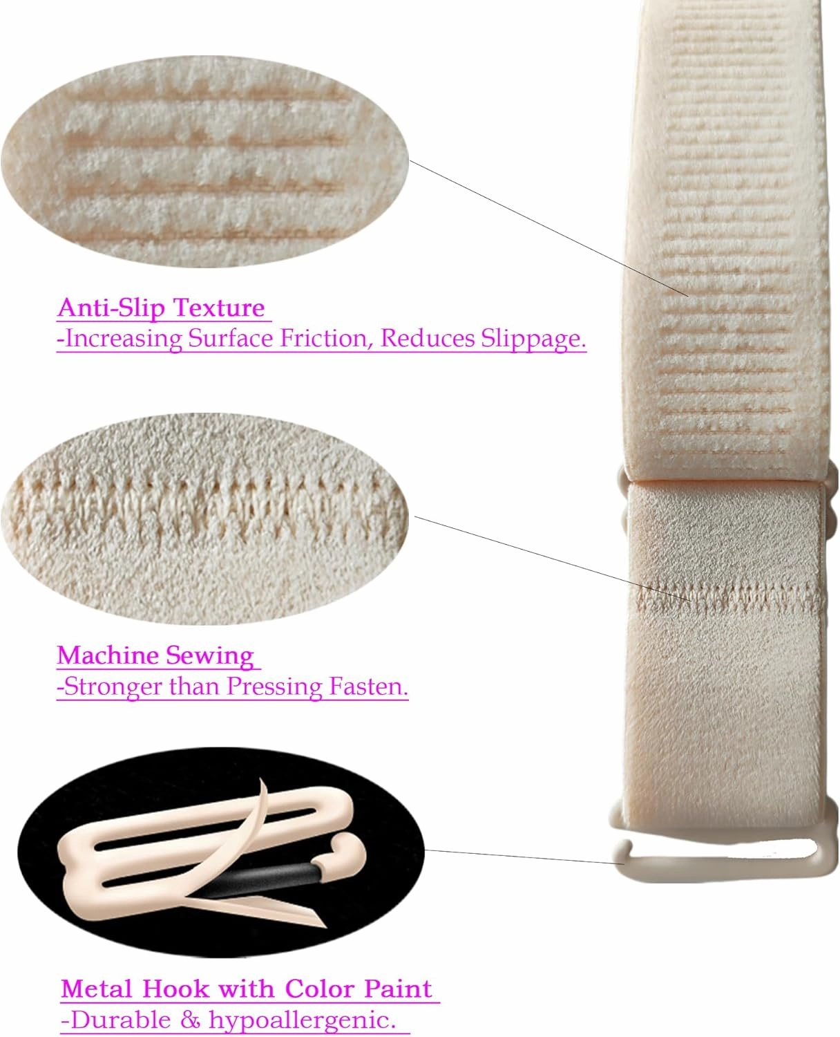 Super Wide Bra Straps Replacement - Adjustable Comfortable Durable - Perfect for Plus Size Bras and Strapless Bustiers