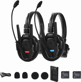 SYNCO XTalk Pro2 XPro X2 2.4GHz Wireless Headset Communication System Random Master Device 500m Operating Range Real-time Monitoring AI Noise Reduction Headset for Movie Shoot Live Show (2Pcs)