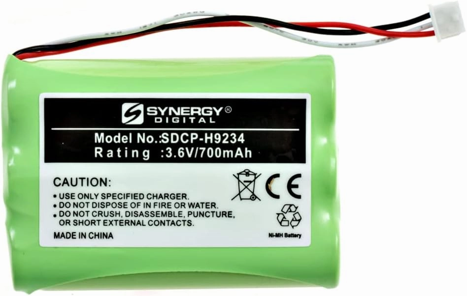 Synergy Digital Cordless Phone Batteries, Compatible with ELMEG 84743411, AH-AAA600F, P11, T016 Cordless Phone Batteries (Ni-MH, 3.6V, 700mAh), Set of 4