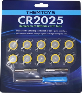 Tabbed CR2025 Batteries 10-pack, 2025 Battery Gameboy Cartridge Battery CR2025 Battery Tabs Solder, Color GBC CR2025 3v Lithium Battery, CR2025 Replacement Battery Gameboy Save Battery, Solder Tabs
