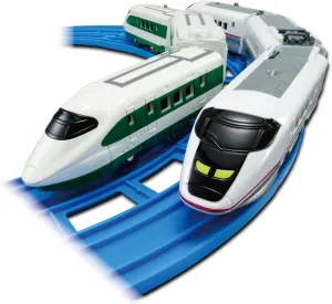 Takara Tomy Plarail 200 Series Color Shinkansen (E2) & E3 Komachi Double Set - Train Toy for Ages 3 and Up, Passed Safety Standards, ST Mark Certified