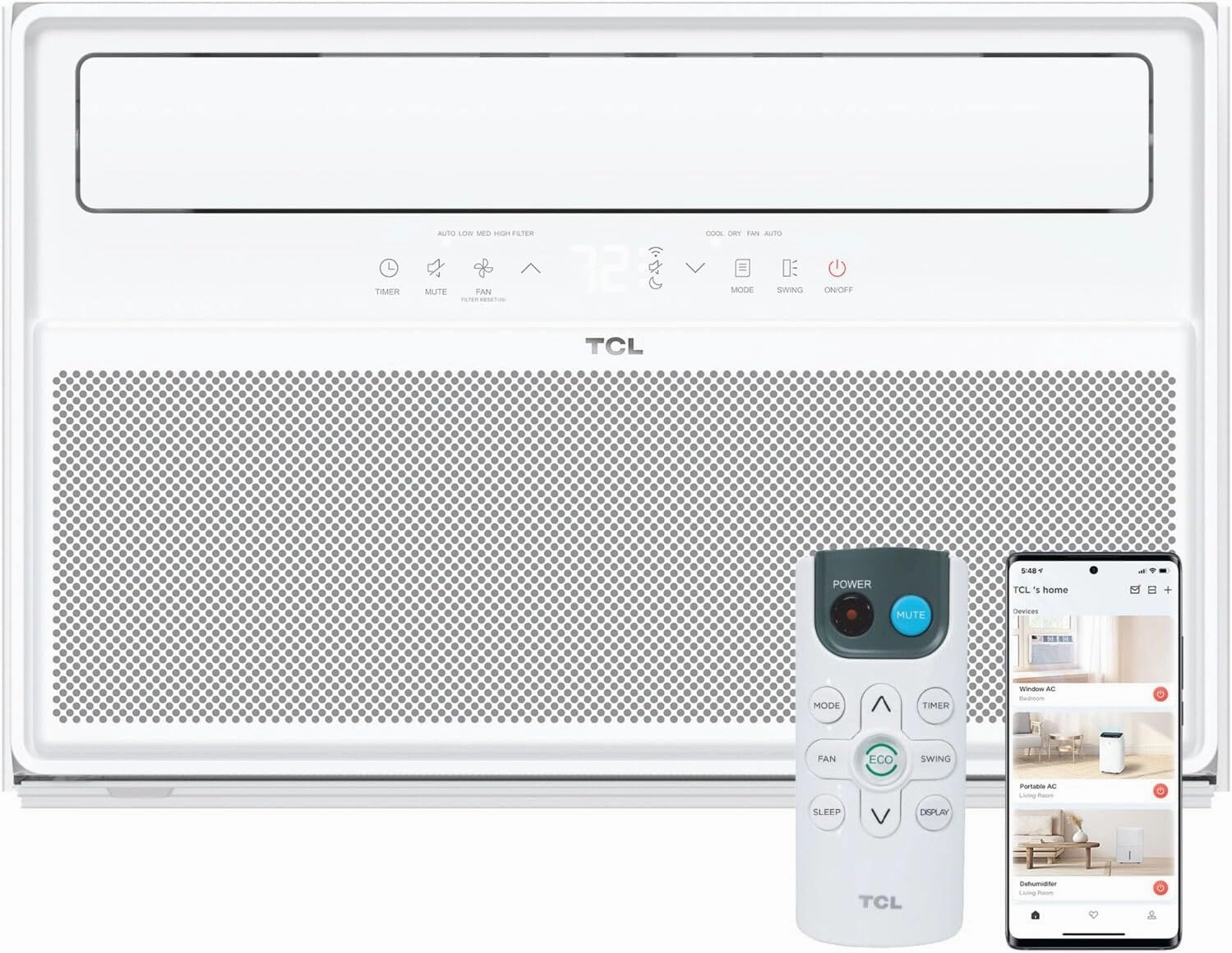 TCL 12,000 BTU Q-Series Smart Inverter Window AC with Heat Pump, Ultra-Quiet, up to 67% Energy Saving, 115V, Works with Alexa/Google Assistant/Apple Homekit/Matter, Cools up to 550 Sq. Ft.
