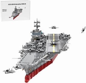 Technic UCS USS Enterprise CVN-65 Nuclear-Powered Aircraft Carrier Building Kit, 4866Pcs  1/350 Scale Building Blocks Set Compatible with 10294