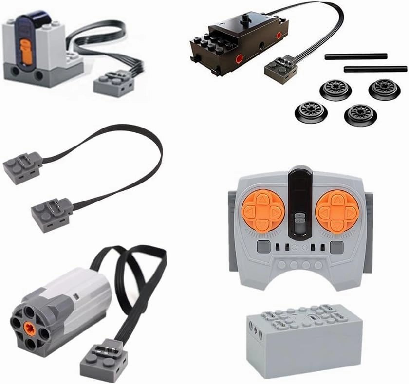 Technik Power Functions Set, Technik Remote Control Train Motor Battery Box, Train Refit Accessories Compatible with 8881 8883 8293 Bricks Building Kit