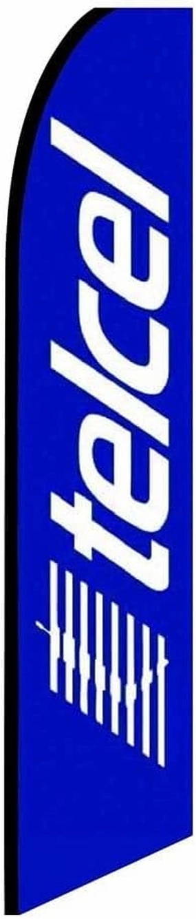 Telcel Feather Flag | 3ft W x 11.5ft H | Durable Super-Knit Polyester | Outdoor Advertising Banner Flag for Promotions