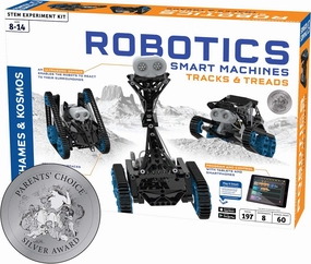 Thames & Kosmos | Robotics Smart Machines: Tracks & Treads | for Kids 8  | STEM Kit Builds 8 Robots | Color Manual to Help with Assembly | Requires Tablet or Smartphone | Parents' Choice Silver Award