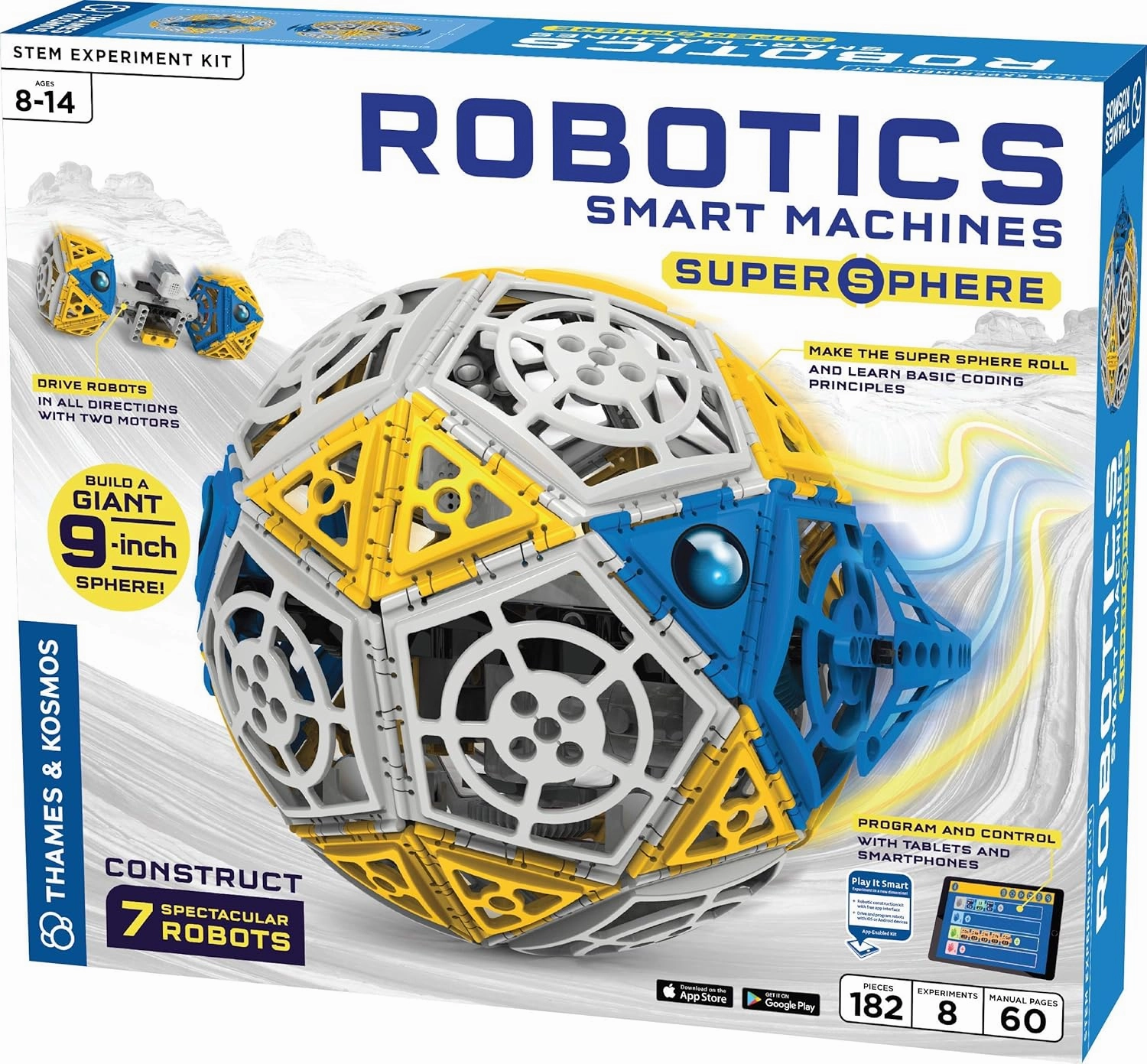 Thames & Kosmos Robotics: Smart Machines - Super Sphere STEM Experiment Kit | Build & Program a 9-inch Robotic Sphere   6 Other Robot Models | Basic Coding | Color Manual | Requires Tablet, Smartphone