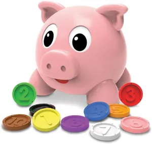 The Learning Journey Learn with Me - Numbers & Colors Pig E Bank - Color and Number STEM - Teaching Toddler Toys & Gifts for Boys & Girls Ages 2 Years and Up, Model Number: 208441, 10 color coins