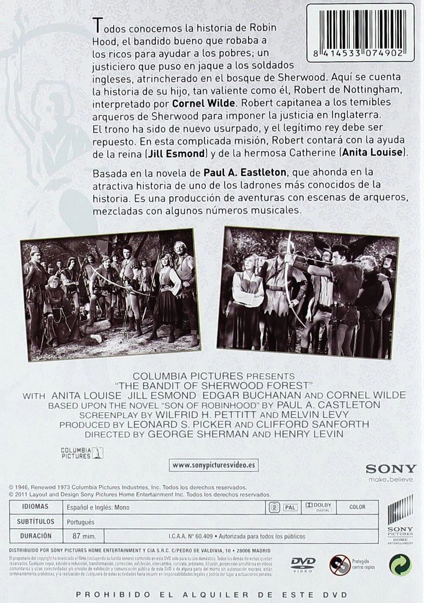 The Bandit of Sherwood Forest [ NON-USA FORMAT, PAL, Reg.2 Import - Spain ]
