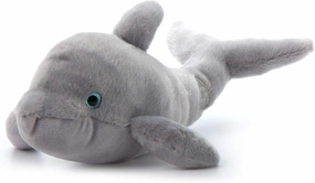 The Petting Zoo Dolphin Stuffed Animal, Gifts for Kids, Grey Dolphin Plush Toy Blue Eyes 16 inches