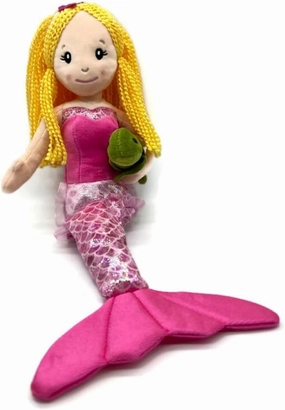 The Petting Zoo Mermaid Doll with Turtle Stuffed Animal- Great Gifts for Girls, Mermaid Plush Doll with Turtle Plush Toy, 17 inch (Blonde)