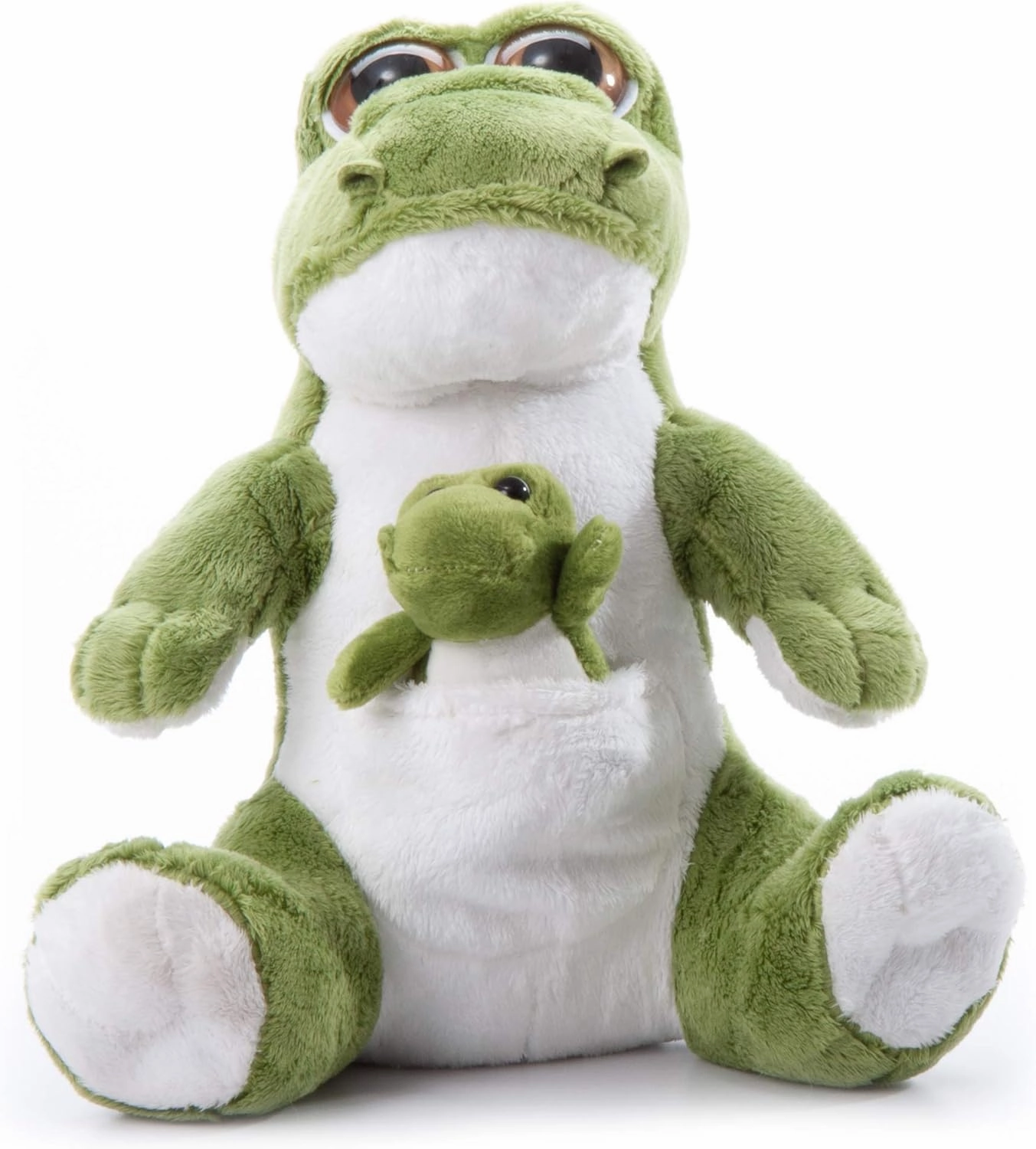 The Petting Zoo Mom and Baby Alligator Stuffed Animal, Gifts for Kids, Pocketz Zoo Animals, Alligator Plush Toy 10 inches