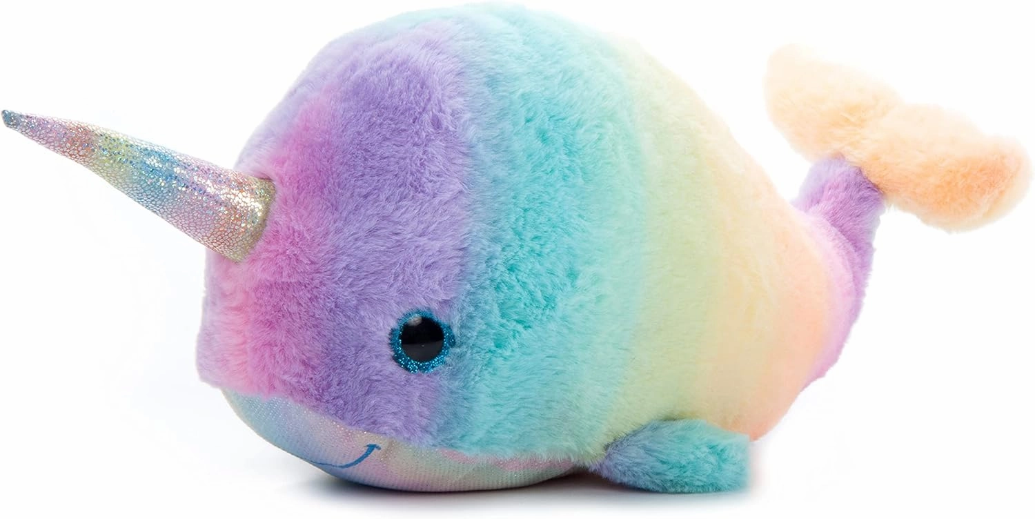 The Petting Zoo Narwhal Stuffed Animal Plushie, Ombrez Ocean Animals, Rainbow Narwhal Plush Toy 15 inches