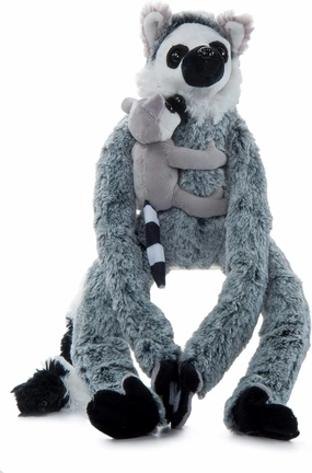 The Petting Zoo Ring-Tailed Lemur Stuffed Animal with Baby Lemur Plush Toy, Gifts for Kids, 18in