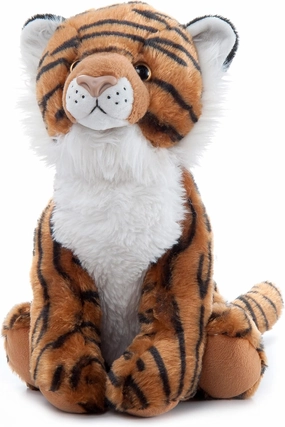 The Petting Zoo Tiger Stuffed Animal Plushie, Gifts for Kids, Wild Onez Zoo Animals, Tiger Plush Toy 12 inches
