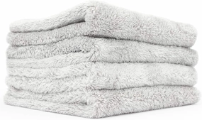 The Rag Company - Eagle Edgeless 500 (4-Pack) Professional Korean 70/30 Blend Super Plush Microfiber Detailing Towels, 500GSM, 16in x 16in, Ice Grey