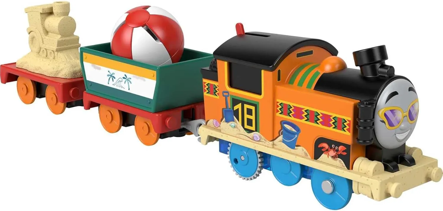 Thomas & Friends Motorized Toy Train Beachy Nia Battery-Powered Engine with Beach Ball Cargo for Preschool Kids Ages 3  Years