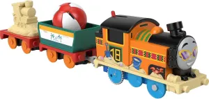 Thomas & Friends Motorized Toy Train Beachy Nia Battery-Powered Engine with Beach Ball Cargo for Preschool Kids Ages 3  Years