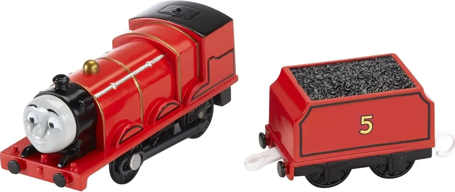 Thomas & Friends Motorized Toy Train James Battery-Powered Engine with Coal Car for Preschool Pretend Play Kids Ages 3  Years