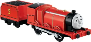 Thomas & Friends Motorized Toy Train James Battery-Powered Engine with Coal Car for Preschool Pretend Play Kids Ages 3  Years