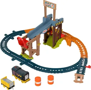 Thomas & Friends Motorized Toy Train Set Diesel’s Lift & Load Construction with Track & Cargo for Preschool Kids Ages 3  Years