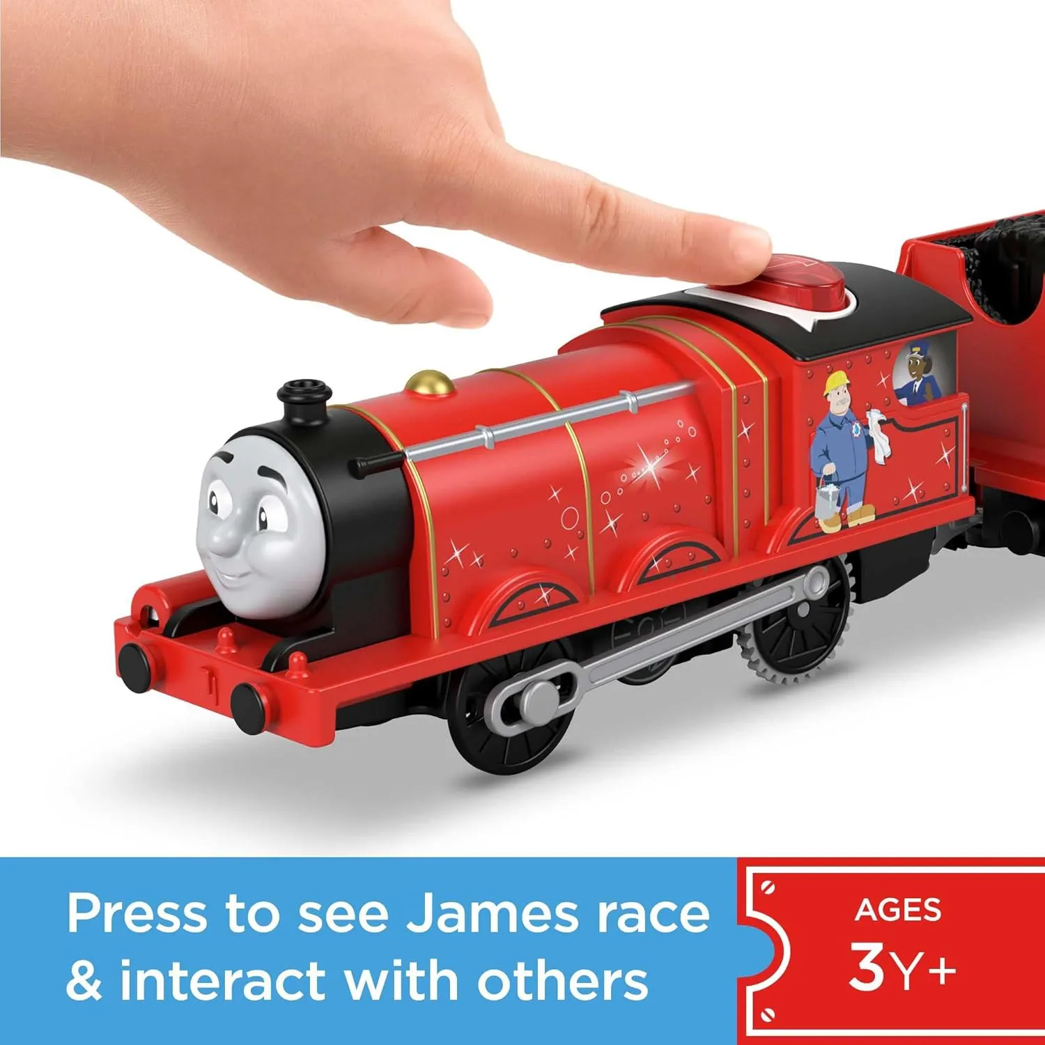 Thomas & Friends Motorized Toy Train Talking James Engine with Sounds Phrases & Coal Car for Preschool Pretend Play Kids Ages 3  Years