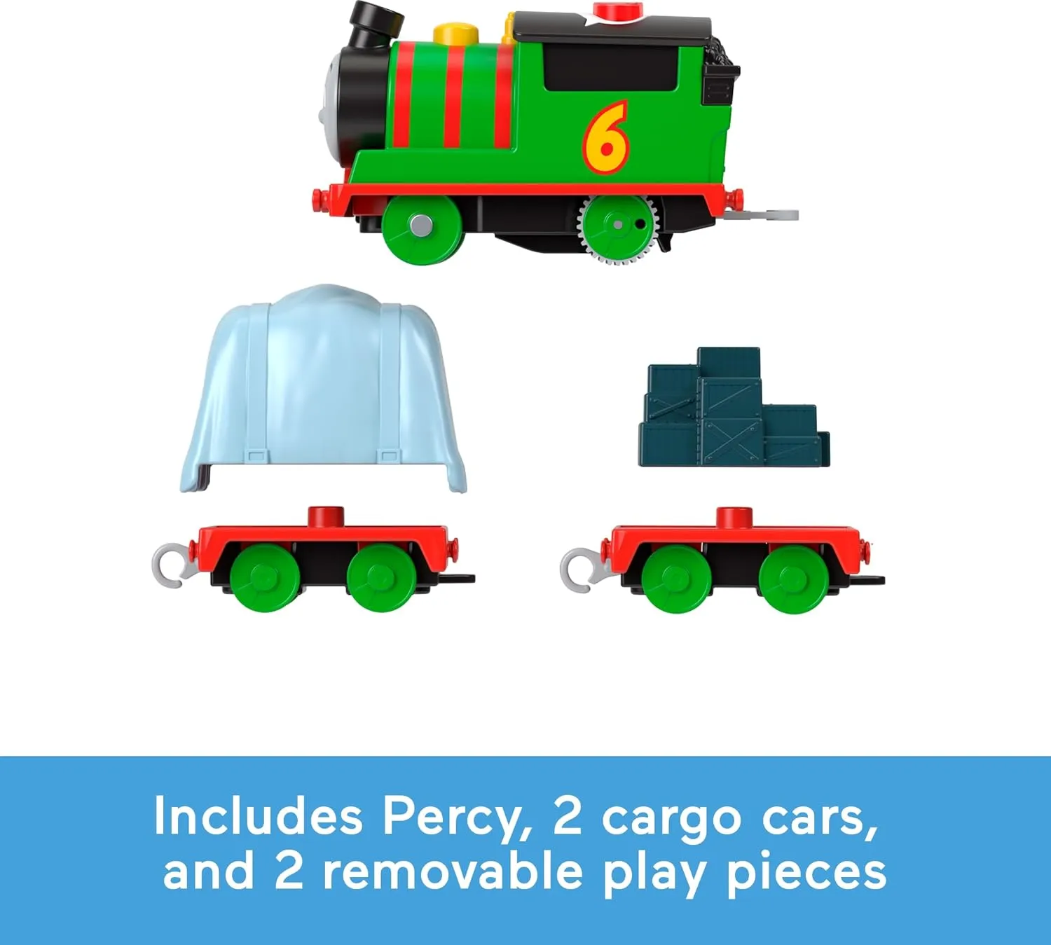 ​Thomas & Friends Motorized Toy Train Talking Percy Battery-Powered Engine with Sounds & Phrases for Pretend Play Preschool Kids Ages 3  Years