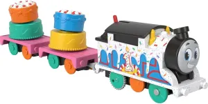 Thomas & Friends Motorized Toy Train, Wobbly Cake Thomas Engine with Cargo Cars & Pieces for Pretend Play Preschool Kids Ages 3  Years