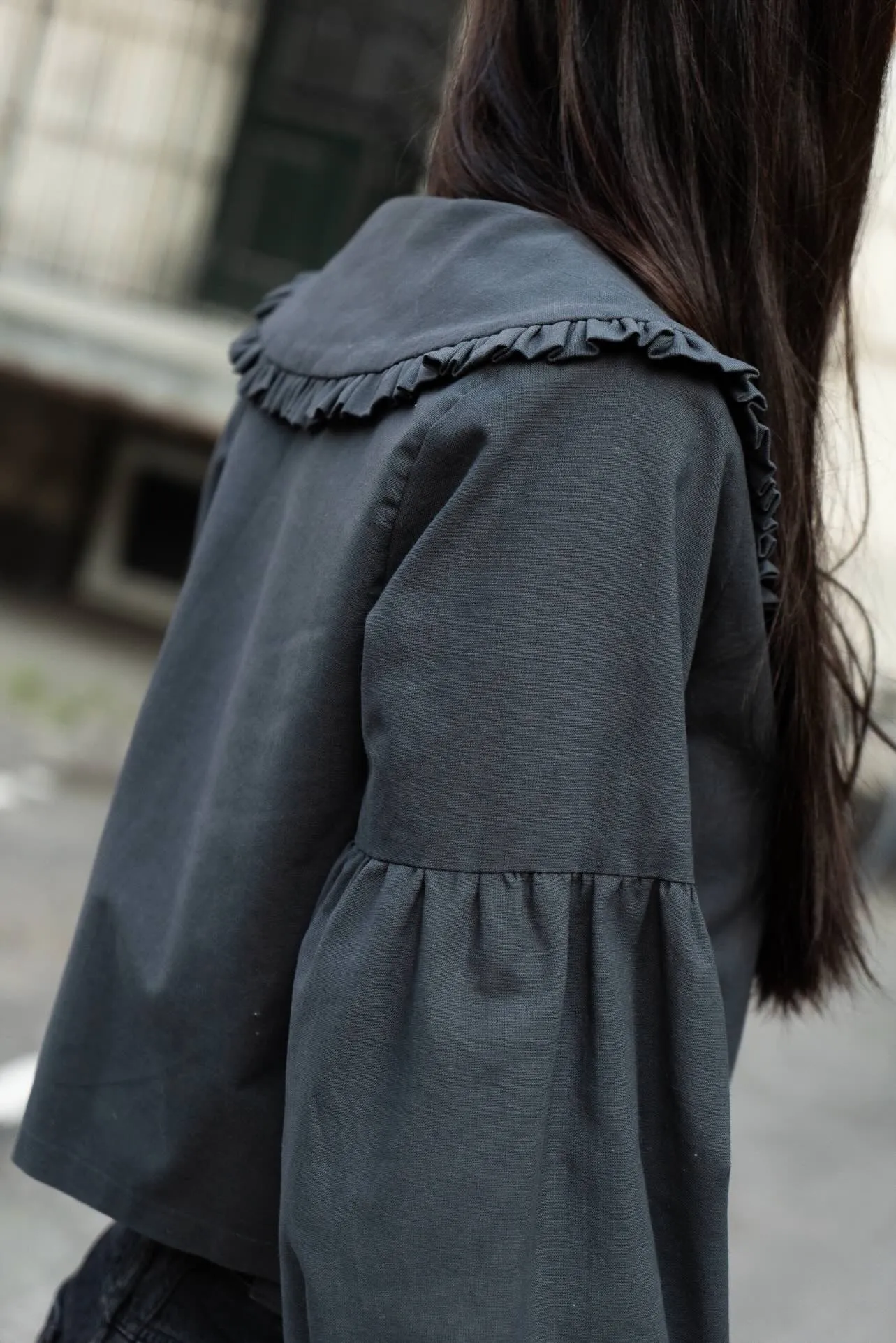 TIE BLOUSE   PEGGY COLLAR   LANTERN SLEEVES - PRINTED PATTERN
