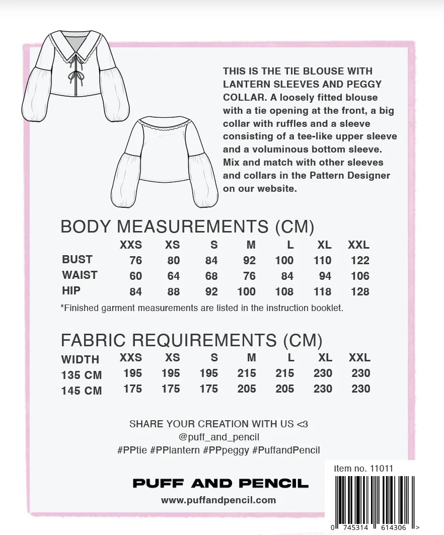 TIE BLOUSE   PEGGY COLLAR   LANTERN SLEEVES - PRINTED PATTERN