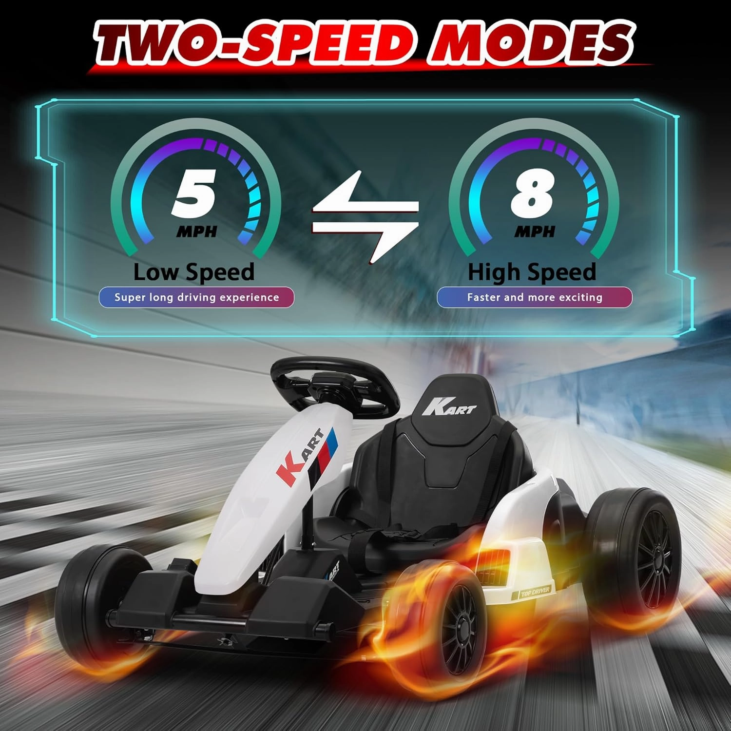 TOBBI Ride on 24V Electric Drifting Go Kart for Kids 4-16 Year,24V 7Ah Battery Powered Electric Car Ride on Toys, Electric Ride On Toyw/Safety Belt,Music,Horn,85W*2 Motor,USB,Weight Limit 132LBS