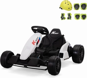 TOBBI Ride on 24V Electric Drifting Go Kart for Kids 4-16 Year,24V 7Ah Battery Powered Electric Car Ride on Toys, Electric Ride On Toyw/Safety Belt,Music,Horn,85W*2 Motor,USB,Weight Limit 132LBS