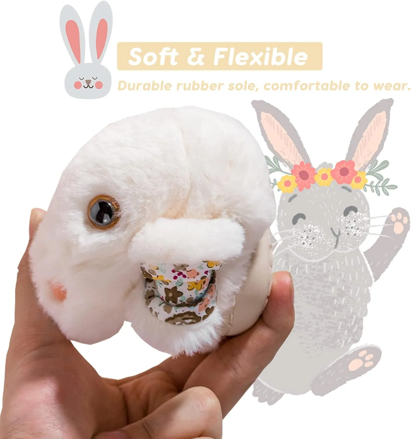 Toddler Bunny Slippers for Girls Boys Warm Plush Cute Rabbit Slippers Cozy House Slippers Indoor Outdoor for Kids Children