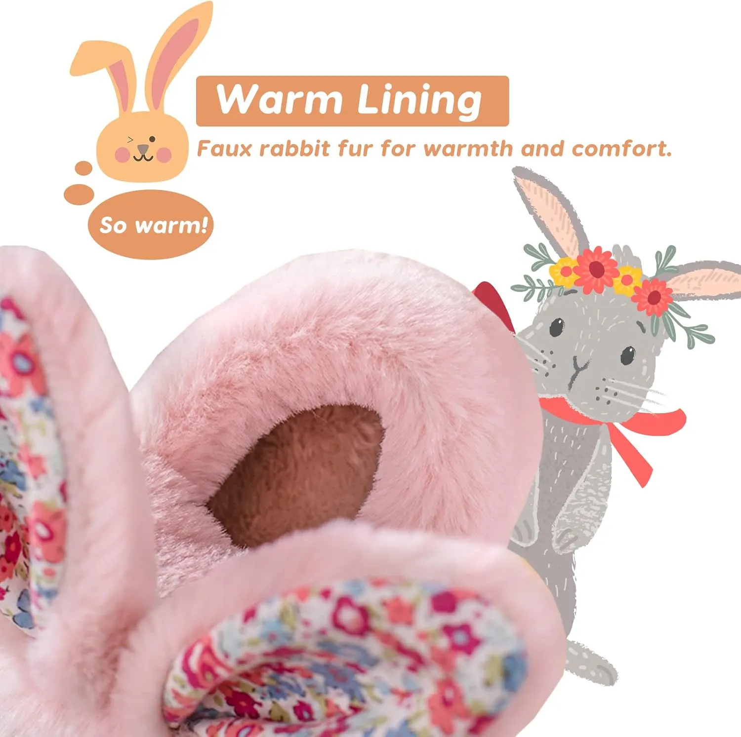 Toddler Bunny Slippers for Girls Boys Warm Plush Cute Rabbit Slippers Cozy House Slippers Indoor Outdoor for Kids Children