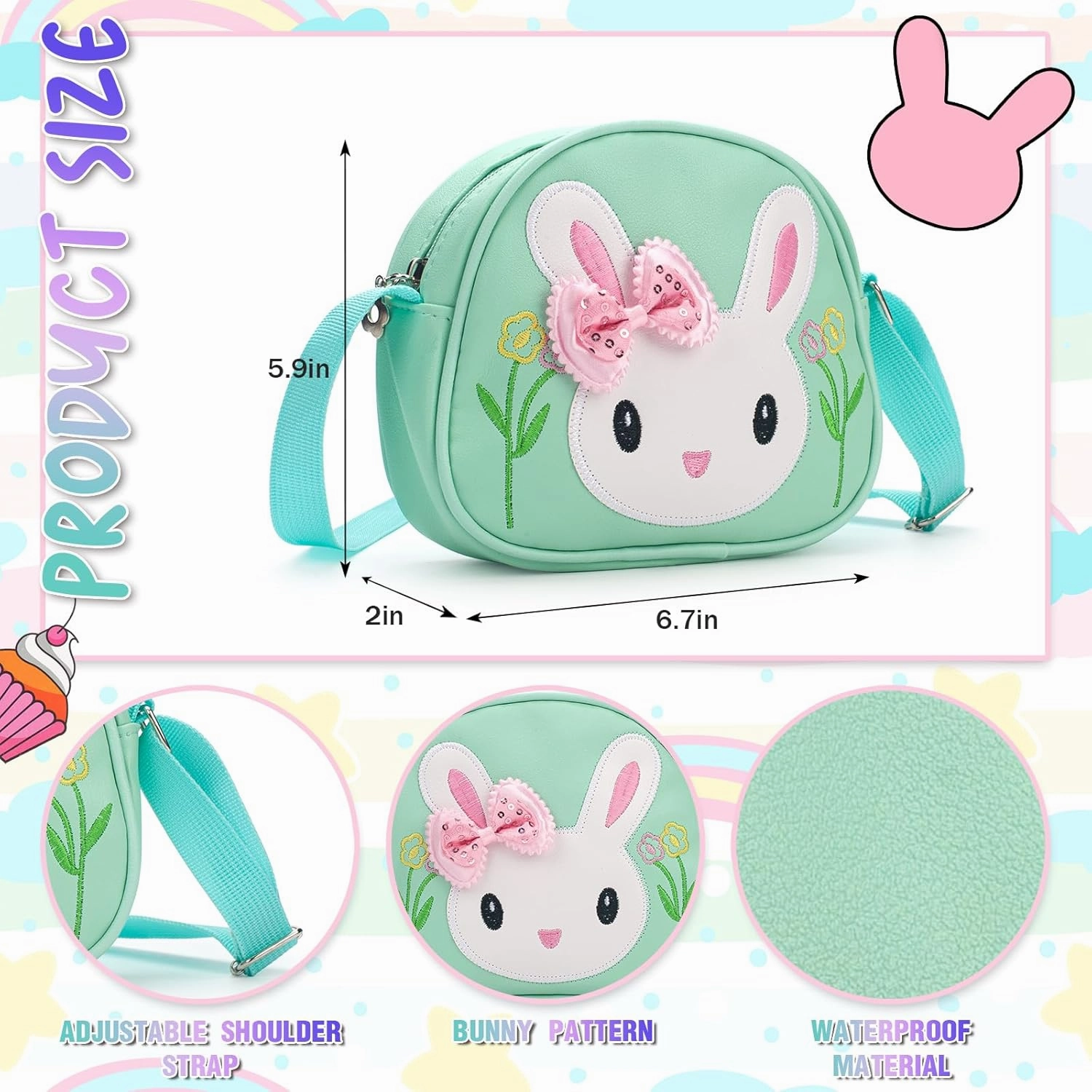 Toddler Purse-Small Kids Purse, Girls Bunny Purse, Little Girl Purse-Birthday Gifts Purse for Girls